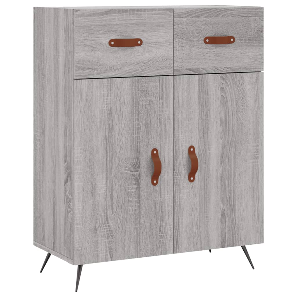 vidaXL Witrynka szary dąb sonoma 69,5x34x180cm materiał drewnopochodny