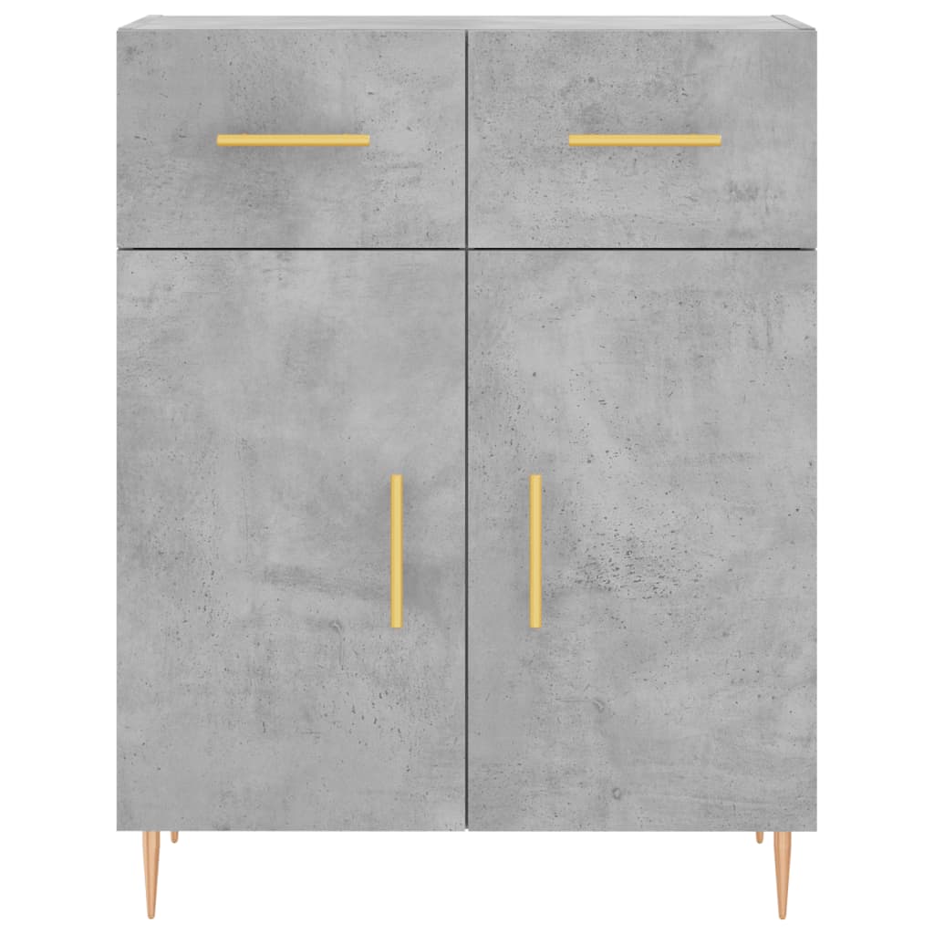 vidaXL Witrynka, szarość betonu 69,5x34x180 cm materiał drewnopochodny