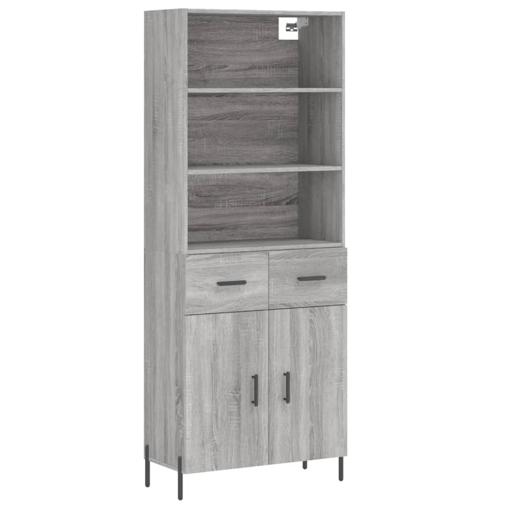 vidaXL Witrynka szary dąb sonoma 69,5x34x180cm materiał drewnopochodny