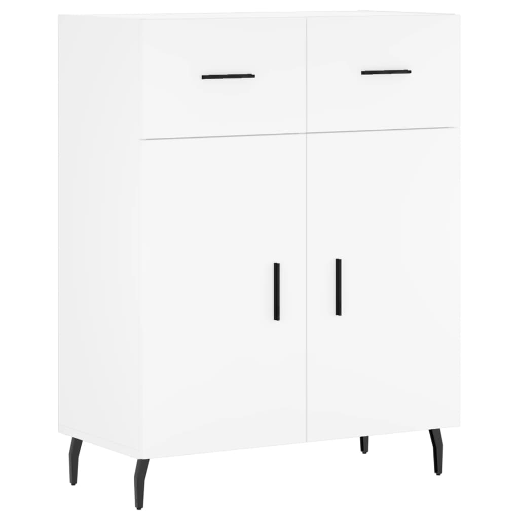vidaXL Witrynka, biała, 69,5x34x180 cm, materiał drewnopochodny