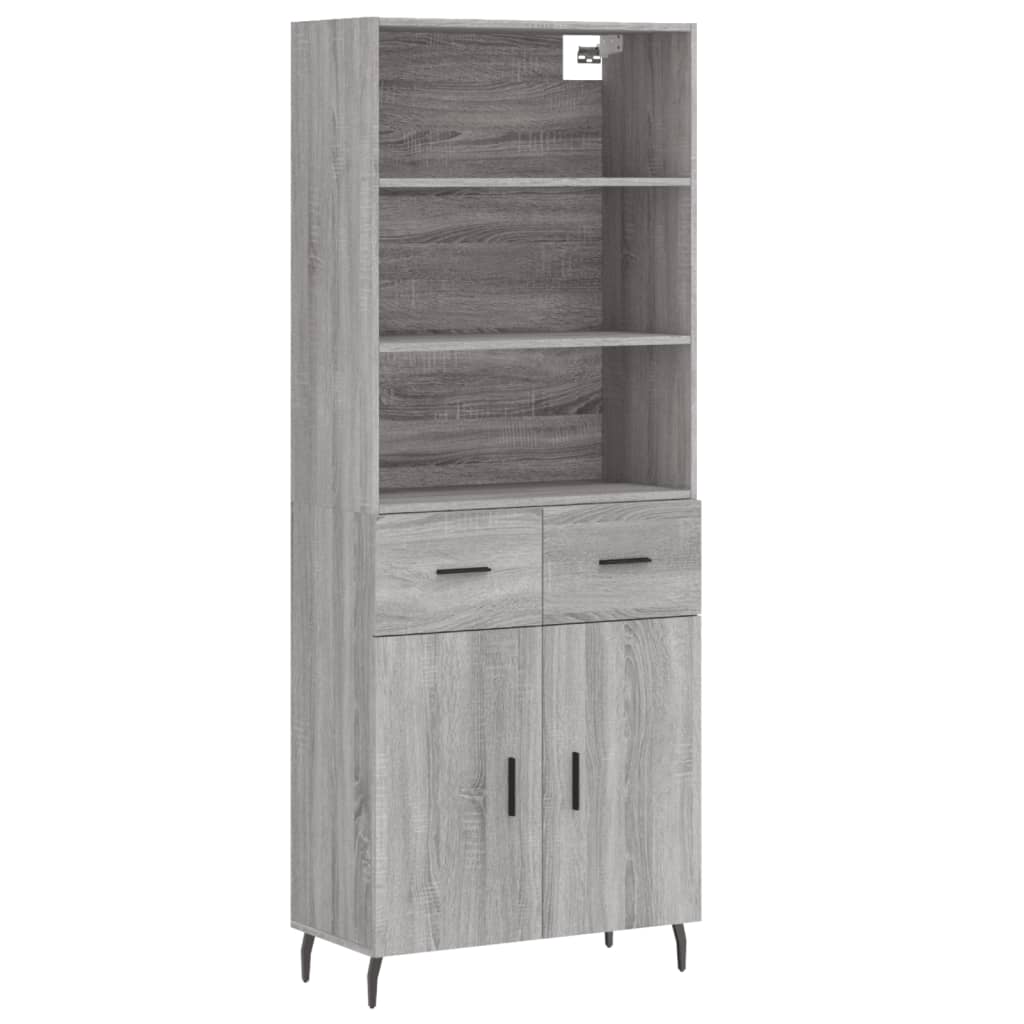 vidaXL Witrynka szary dąb sonoma 69,5x34x180cm materiał drewnopochodny