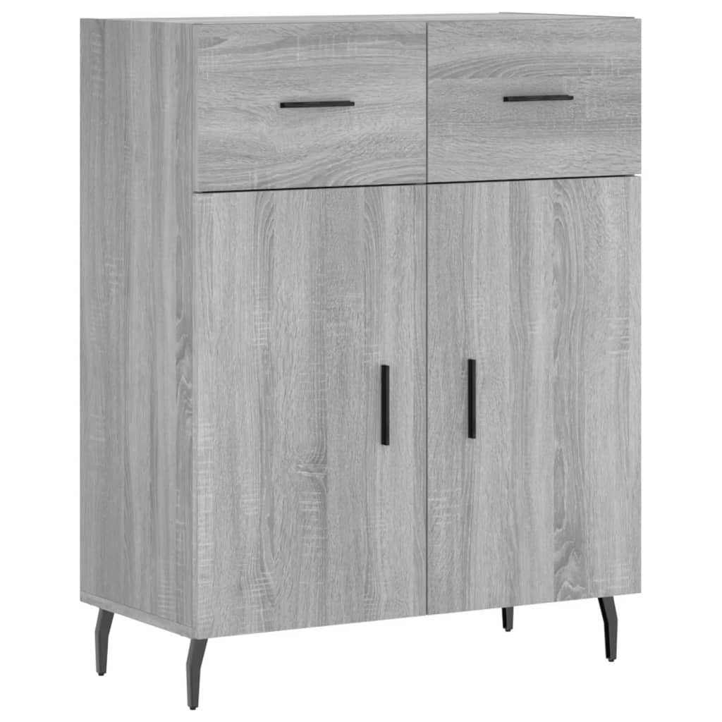 vidaXL Witrynka szary dąb sonoma 69,5x34x180cm materiał drewnopochodny