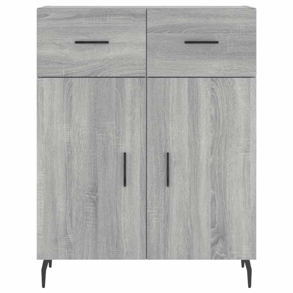 vidaXL Witrynka szary dąb sonoma 69,5x34x180cm materiał drewnopochodny