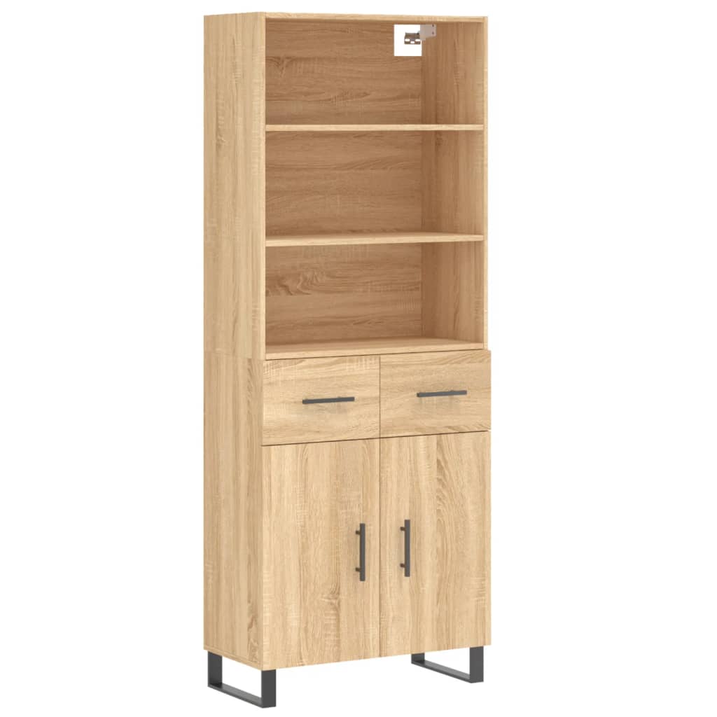 vidaXL Witrynka, dąb sonoma, 69,5x34x180 cm, materiał drewnopochodny