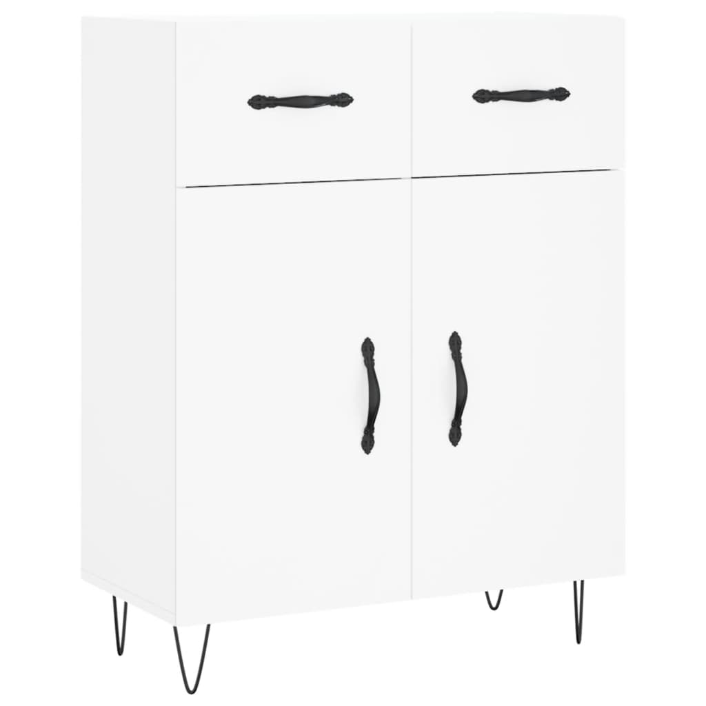 vidaXL Witrynka, biała, 69,5x34x180 cm, materiał drewnopochodny
