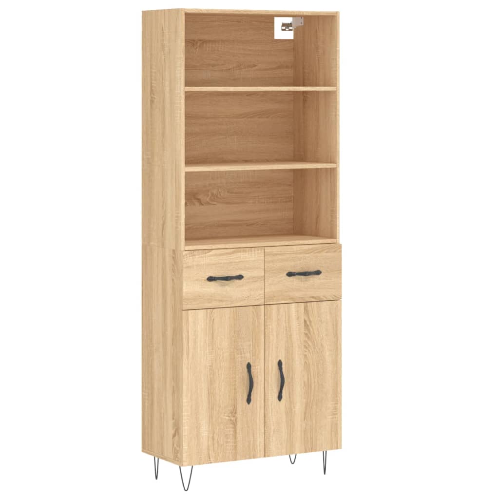 vidaXL Witrynka, dąb sonoma, 69,5x34x180 cm, materiał drewnopochodny