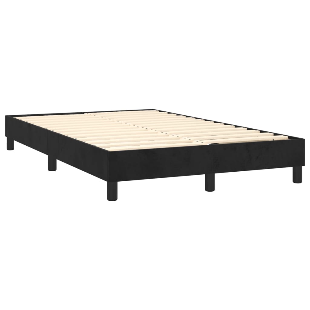 vidaXL Łóżko kontynentalne z materacem, czarne, 120x200 cm, aksamit
