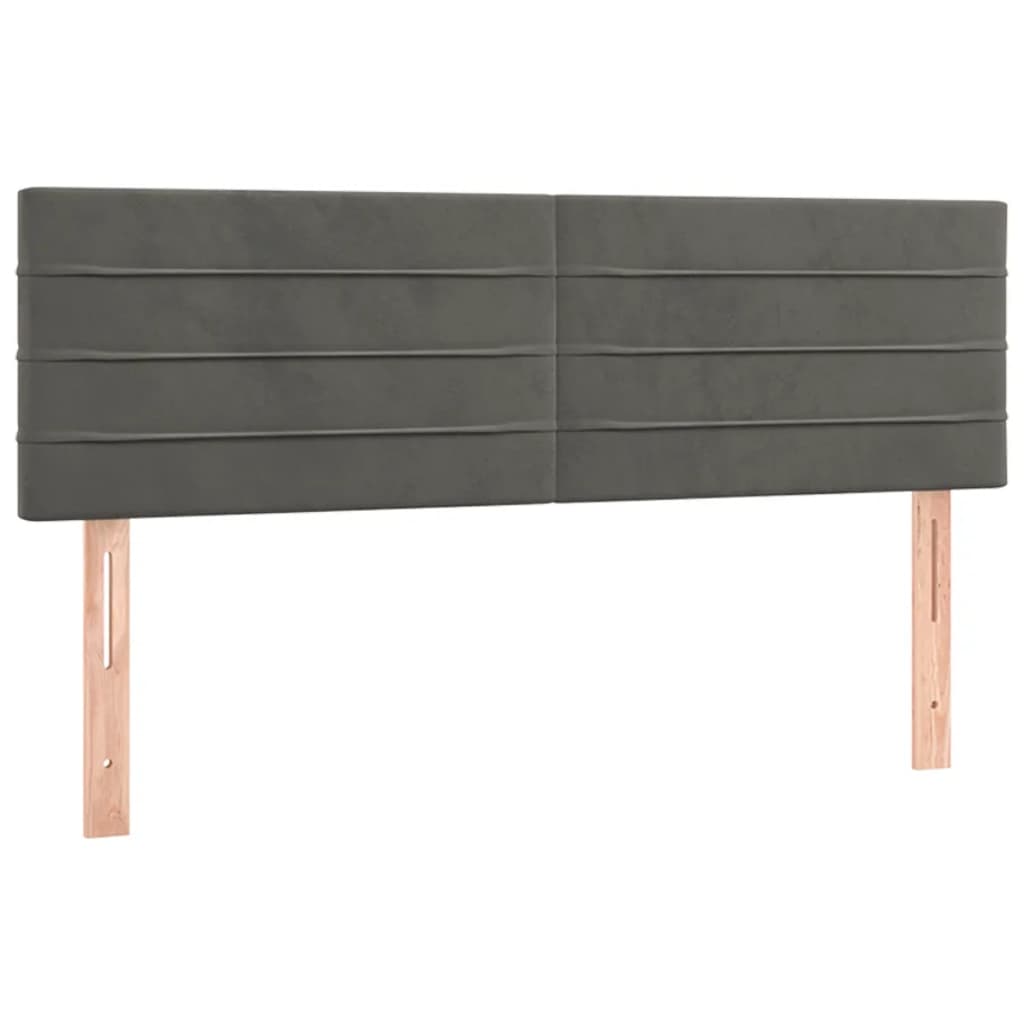 vidaXL Łóżko kontynentalne z materacem, ciemnoszara, aksamit 140x190cm