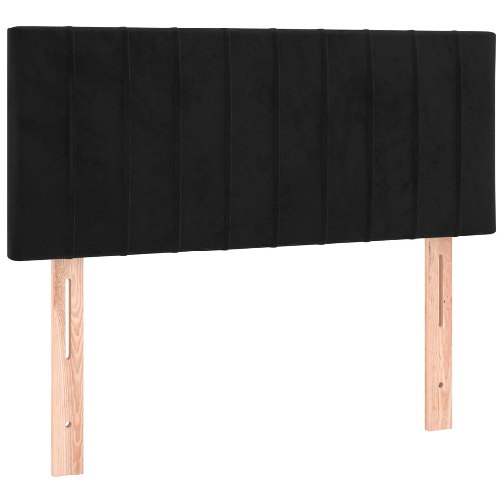 vidaXL Łóżko kontynentalne z materacem, czarne, aksamit 80x200 cm