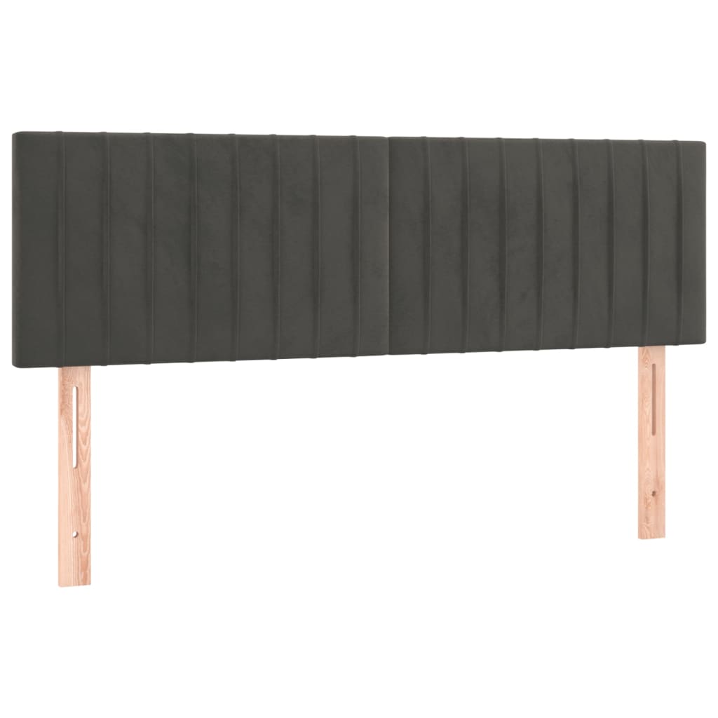 vidaXL Łóżko kontynentalne z materacem, ciemnoszare, 140x200cm aksamit
