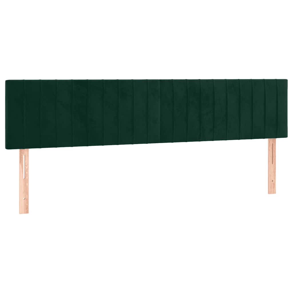 vidaXL Łóżko kontynentalne z materacem, ciemnozielone, 160x200 cm