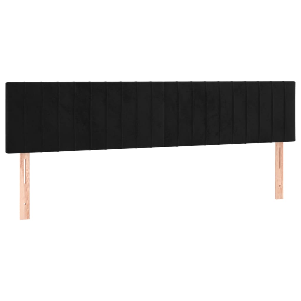 vidaXL Łóżko kontynentalne z materacem, czarne, 180x200 cm, aksamit