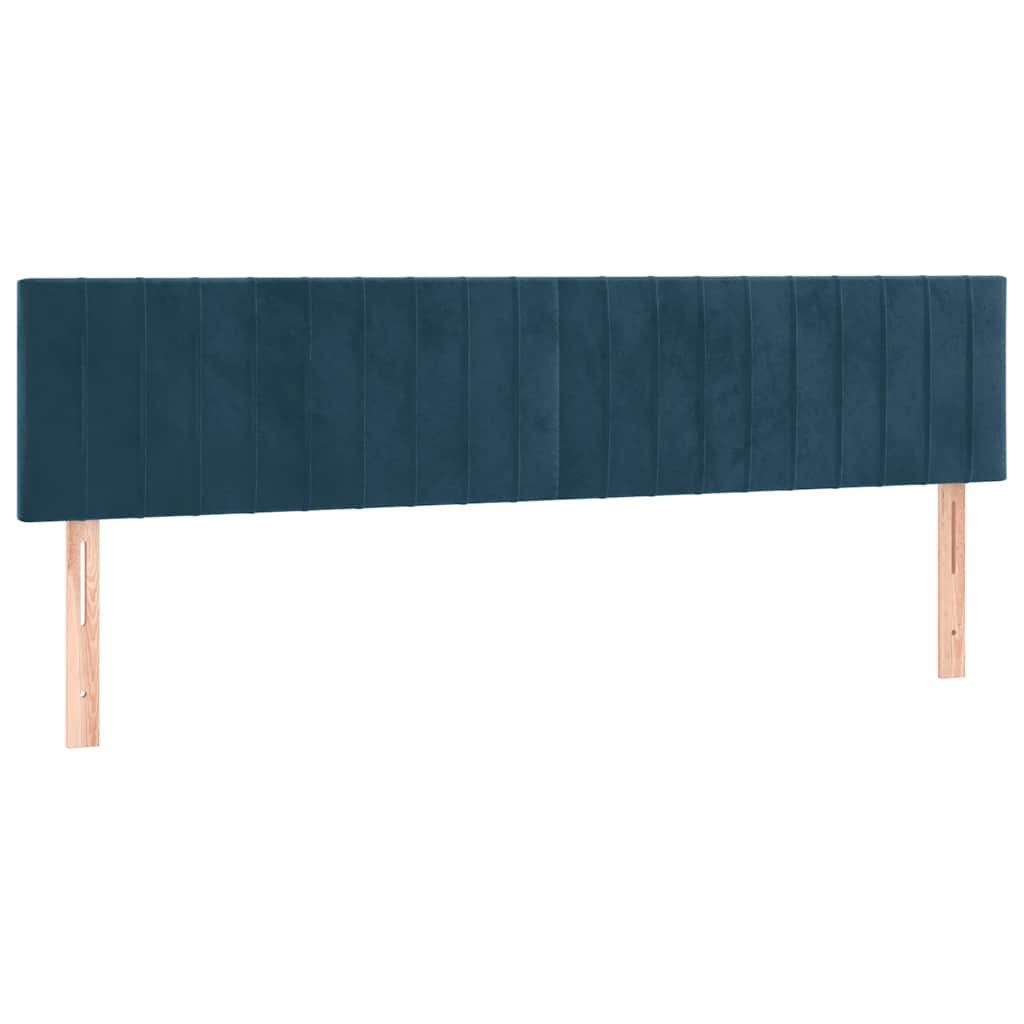 vidaXL Łóżko kontynentalne z materacem, ciemnoniebieskie, 180x200 cm
