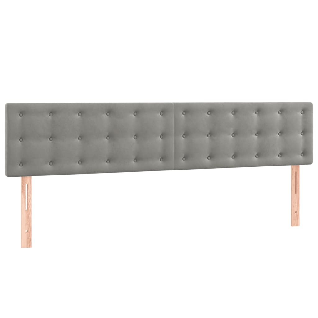 vidaXL Łóżko kontynentalne z materacem, jasnoszare, 160x200cm, aksamit