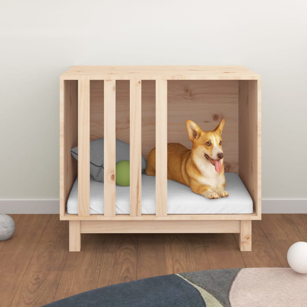 vidaXL Domek dla psa, 70x50x62 cm, lite drewno sosnowe