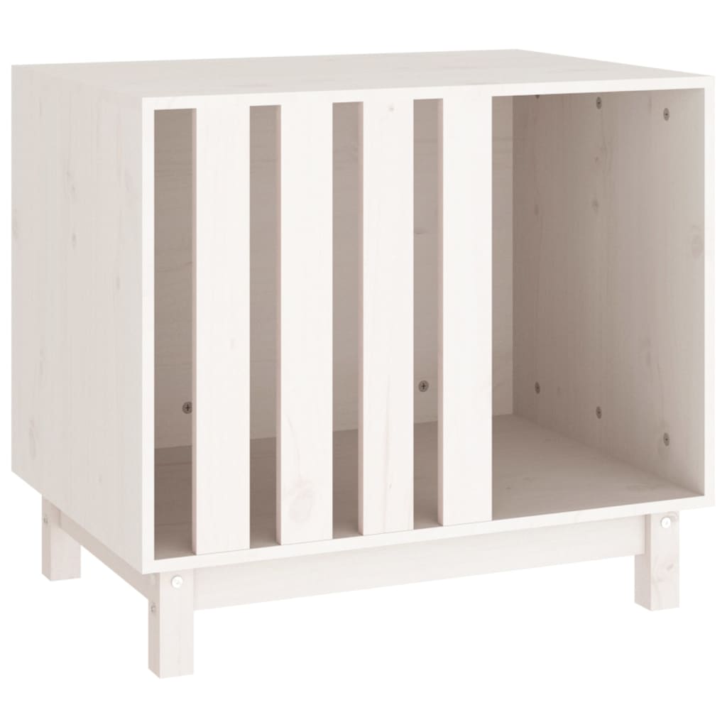vidaXL Domek dla psa, biały, 70x50x62 cm, lite drewno sosnowe