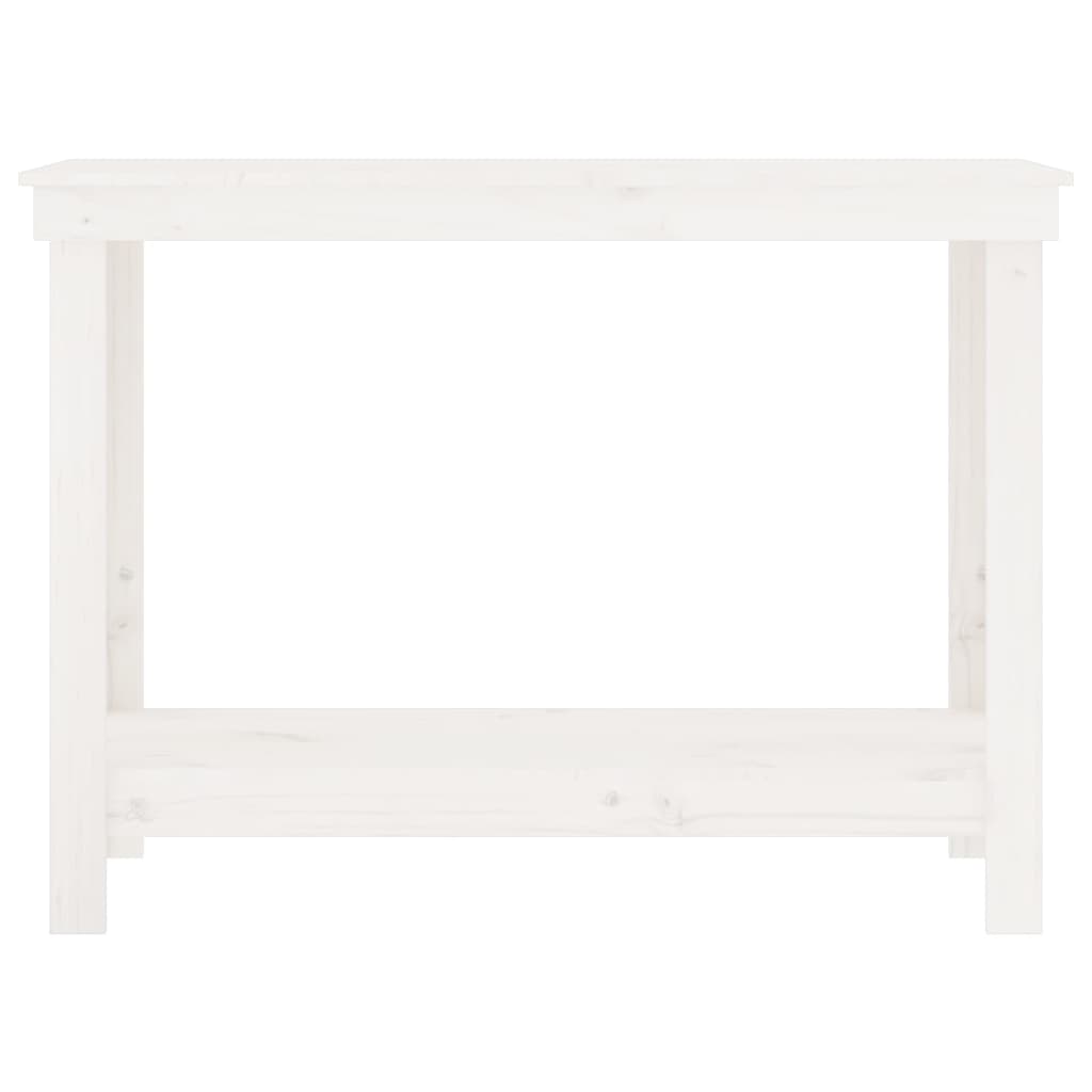vidaXL Stół roboczy, biały, 110x50x80 cm, lite drewno sosnowe