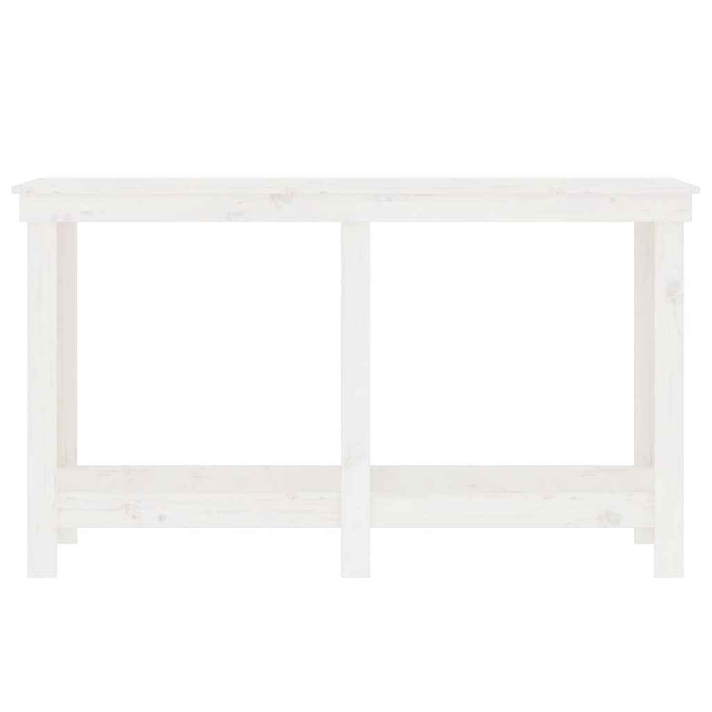 vidaXL Stół roboczy,biały, 140x50x80 cm, lite drewno sosnowe