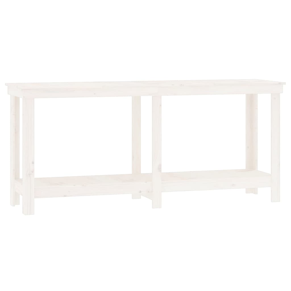 vidaXL Stół roboczy,biały, 180x50x80 cm, lite drewno sosnowe
