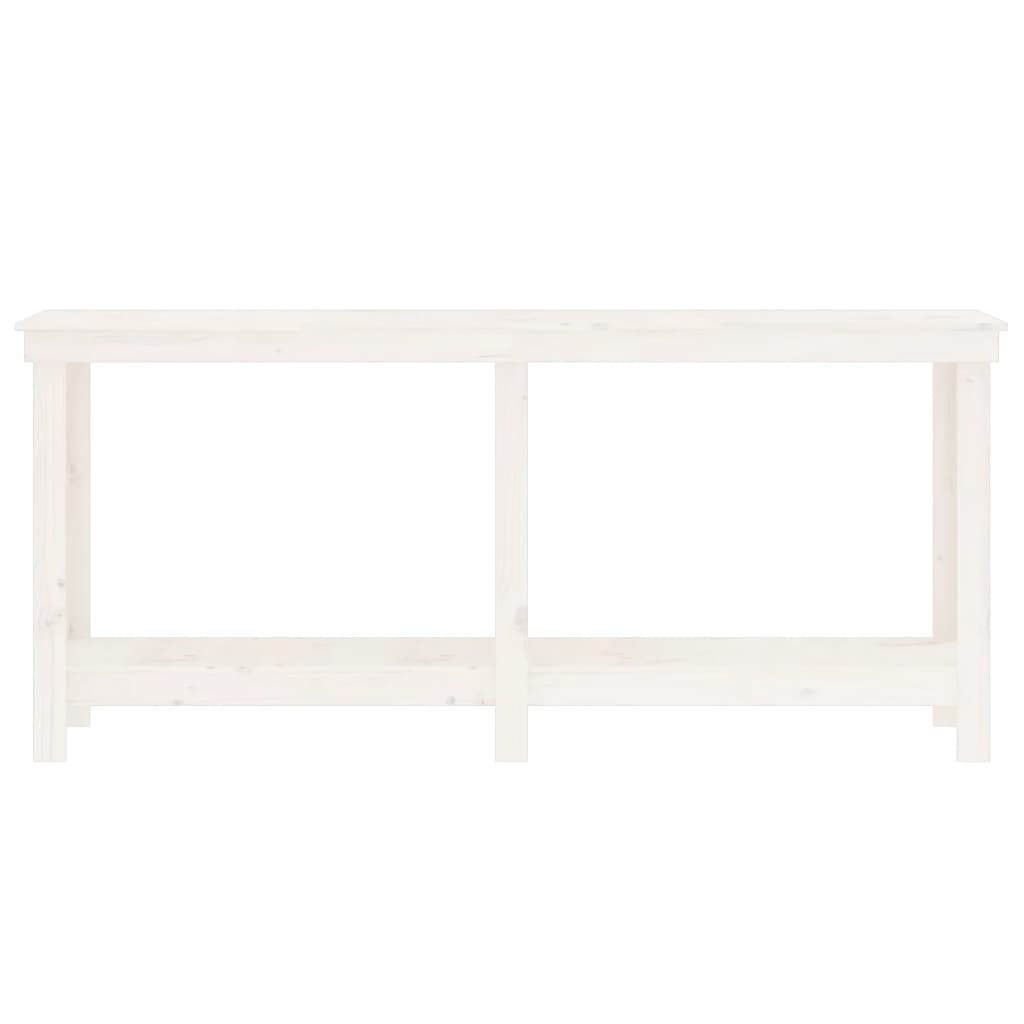vidaXL Stół roboczy,biały, 180x50x80 cm, lite drewno sosnowe