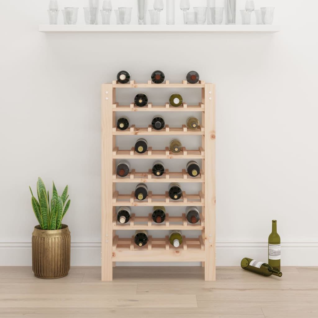 vidaXL Stojak na wino, 61,5x30x107,5 cm, lite drewno sosnowe