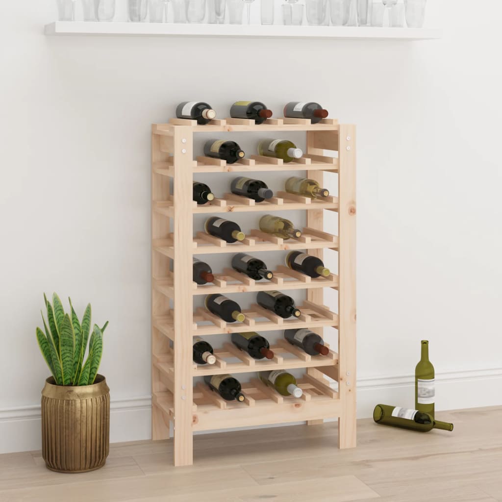vidaXL Stojak na wino, 61,5x30x107,5 cm, lite drewno sosnowe