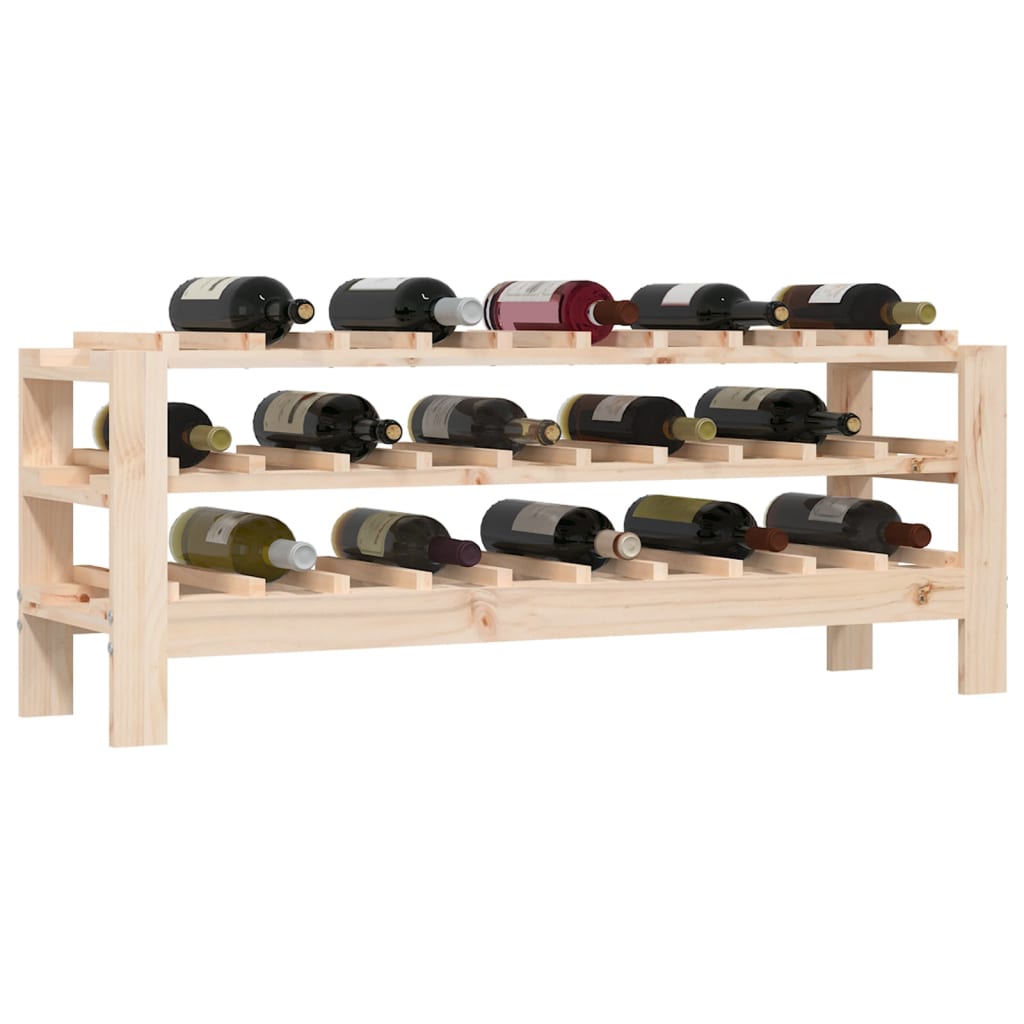 vidaXL Stojak na wino, 109,5x30x42 cm, lite drewno sosnowe
