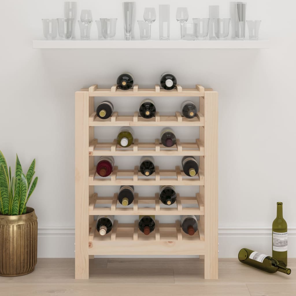 vidaXL Stojak na wino, 61,5x30x82 cm, lite drewno sosnowe