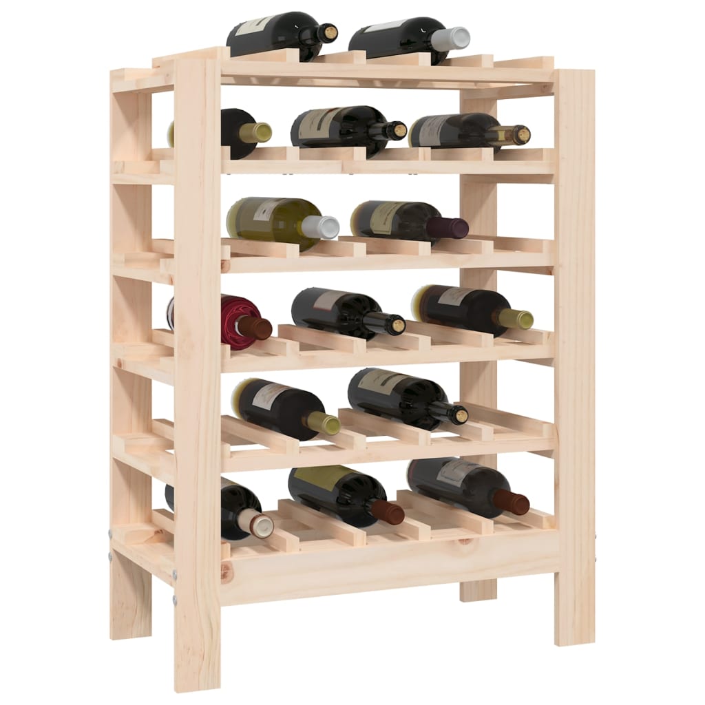 vidaXL Stojak na wino, 61,5x30x82 cm, lite drewno sosnowe