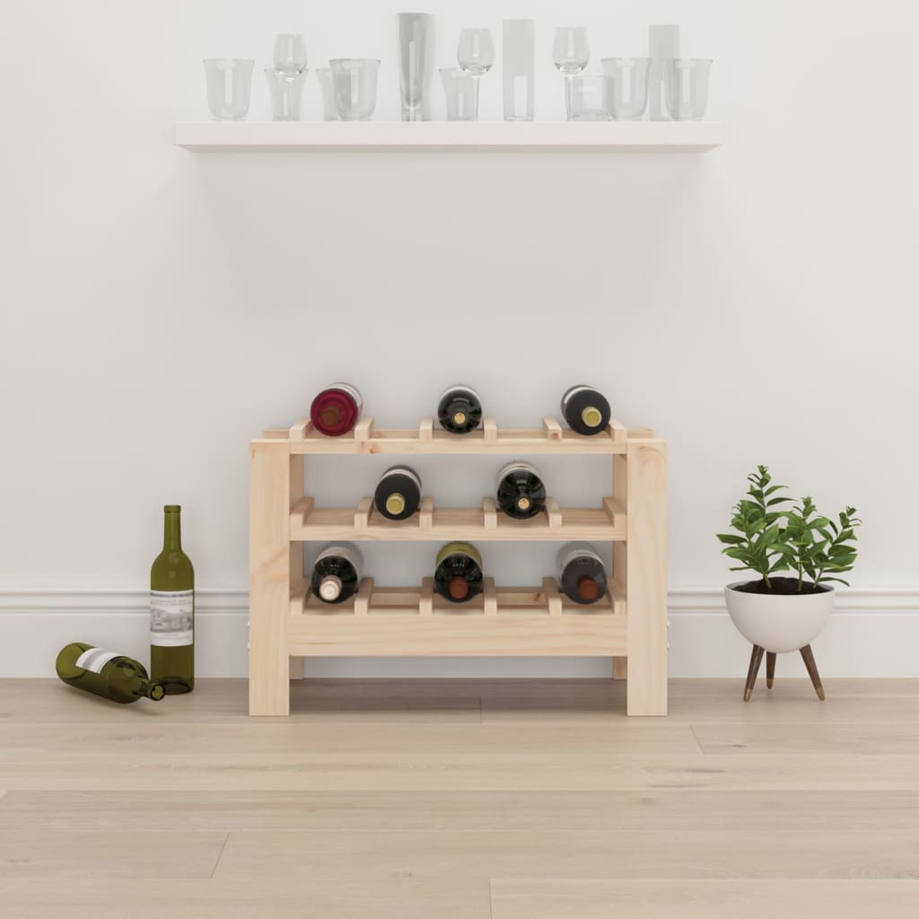 vidaXL Stojak na wino, 61,5x30x42 cm, lite drewno sosnowe