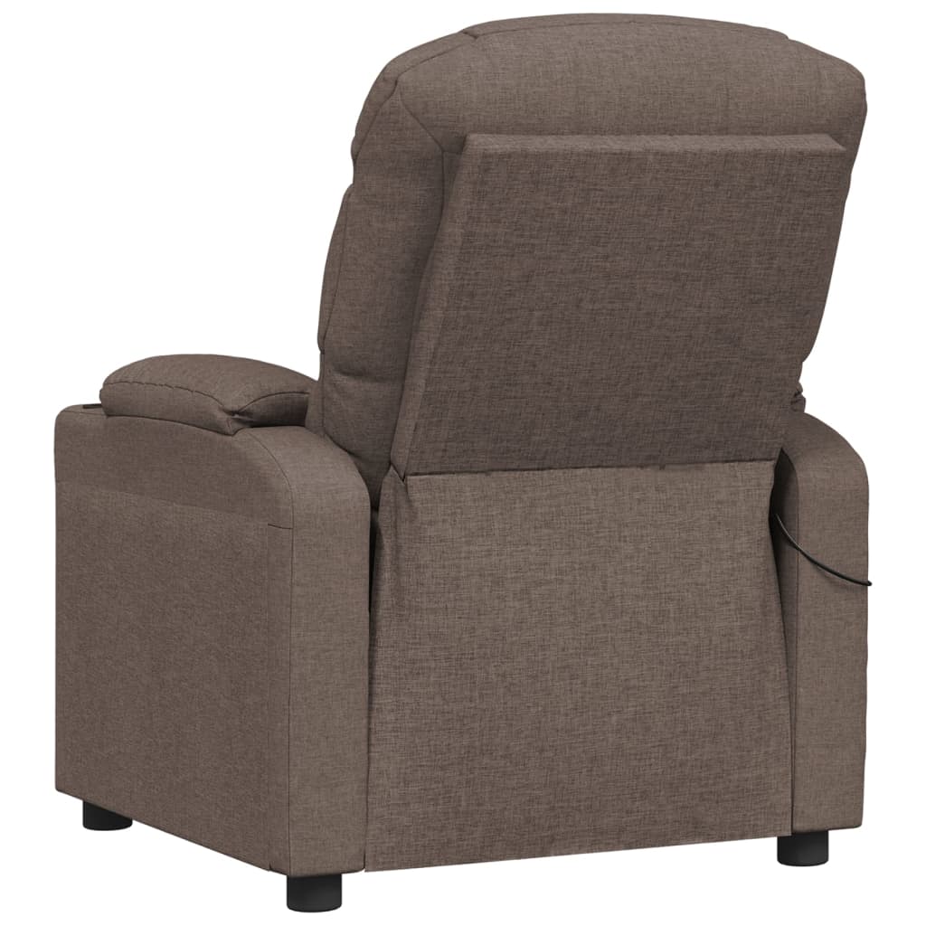 vidaXL Elektryczny fotel masujący, taupe, tkanina
