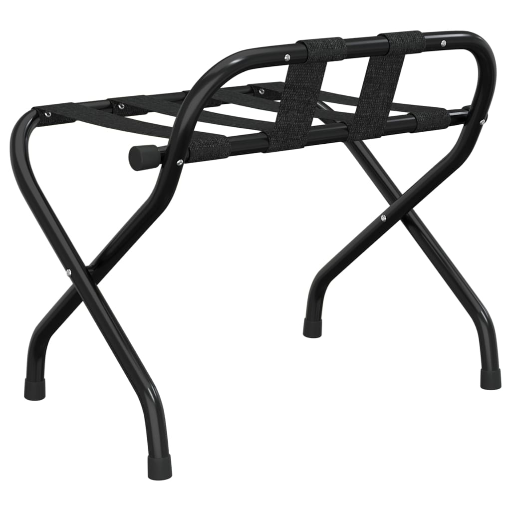 vidaXL Stojak bagażowy z oparciem, czarny, 56x39x52 cm