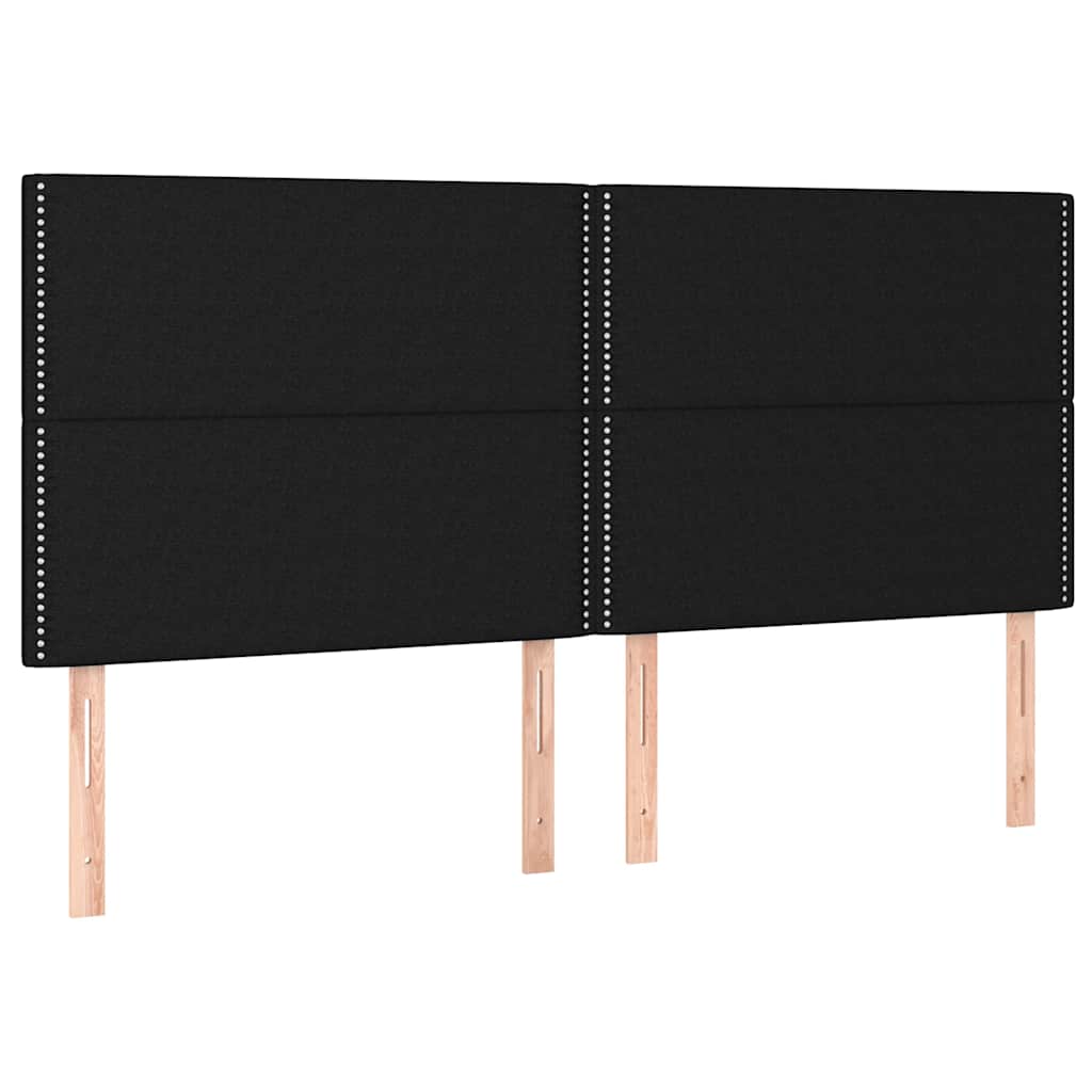 vidaXL Łóżko kontynentalne z materacem, czarne, tkanina 160x200 cm