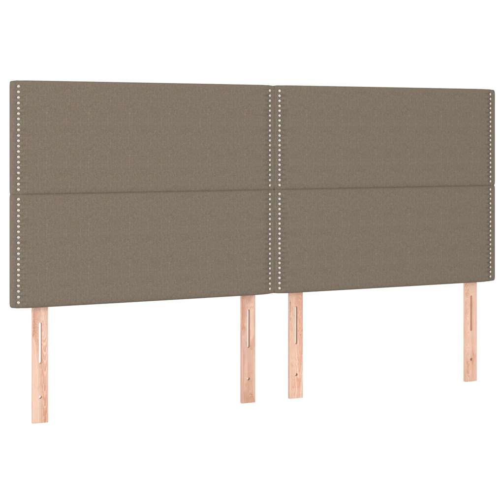 vidaXL Łóżko kontynentalne z materacem, taupe, tkanina, 180x200 cm