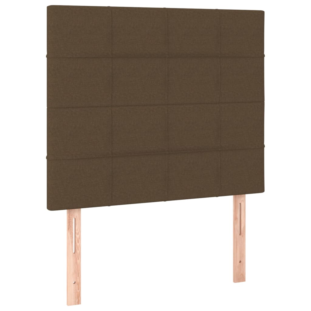 vidaXL Łóżko kontynentalne z materacem, brązowe, tkanina, 80x200 cm