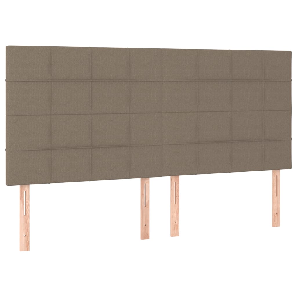 vidaXL Łóżko kontynentalne z materacem, taupe, tkanina, 180x200 cm