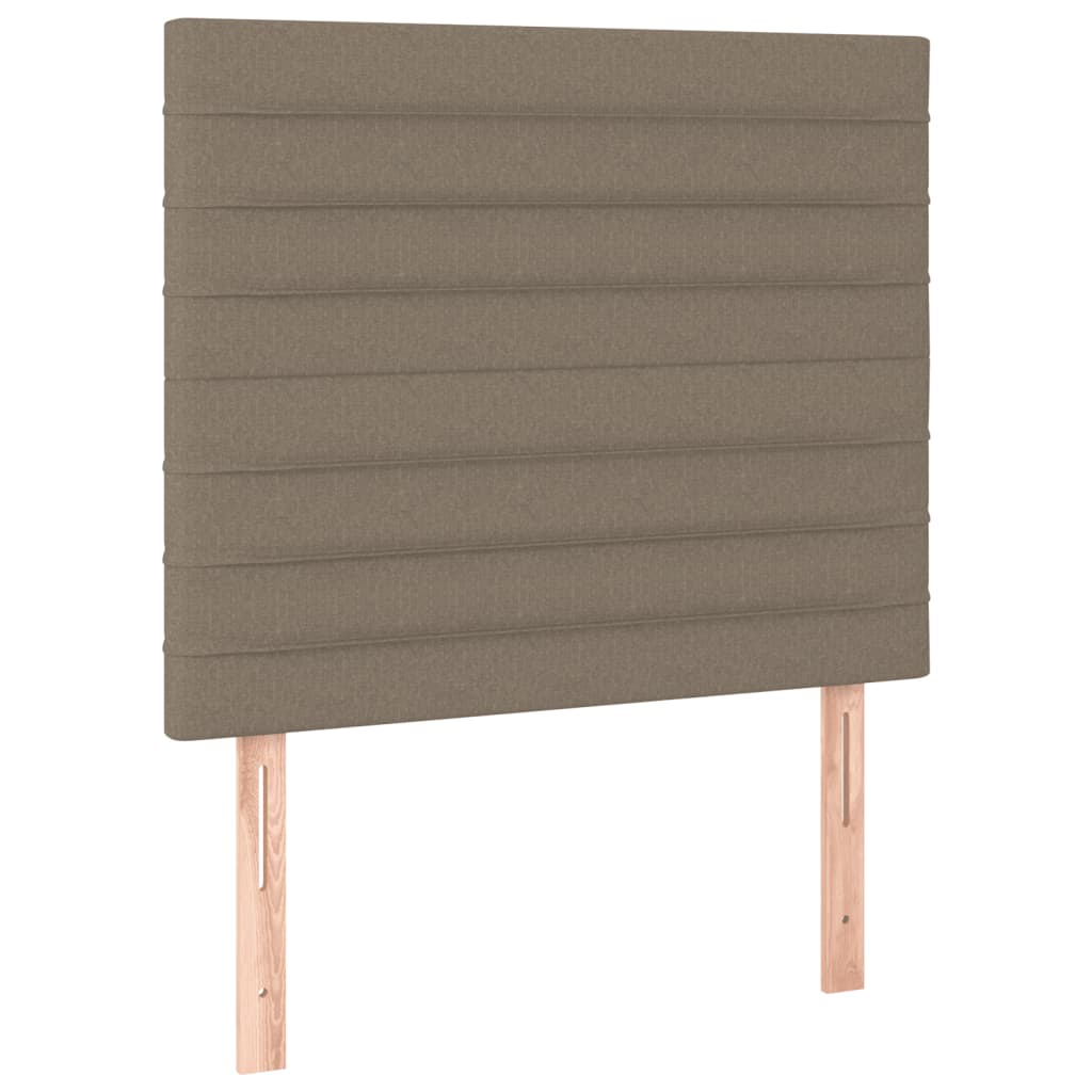 vidaXL Łóżko kontynentalne z materacem, taupe, tkanina, 90x190 cm