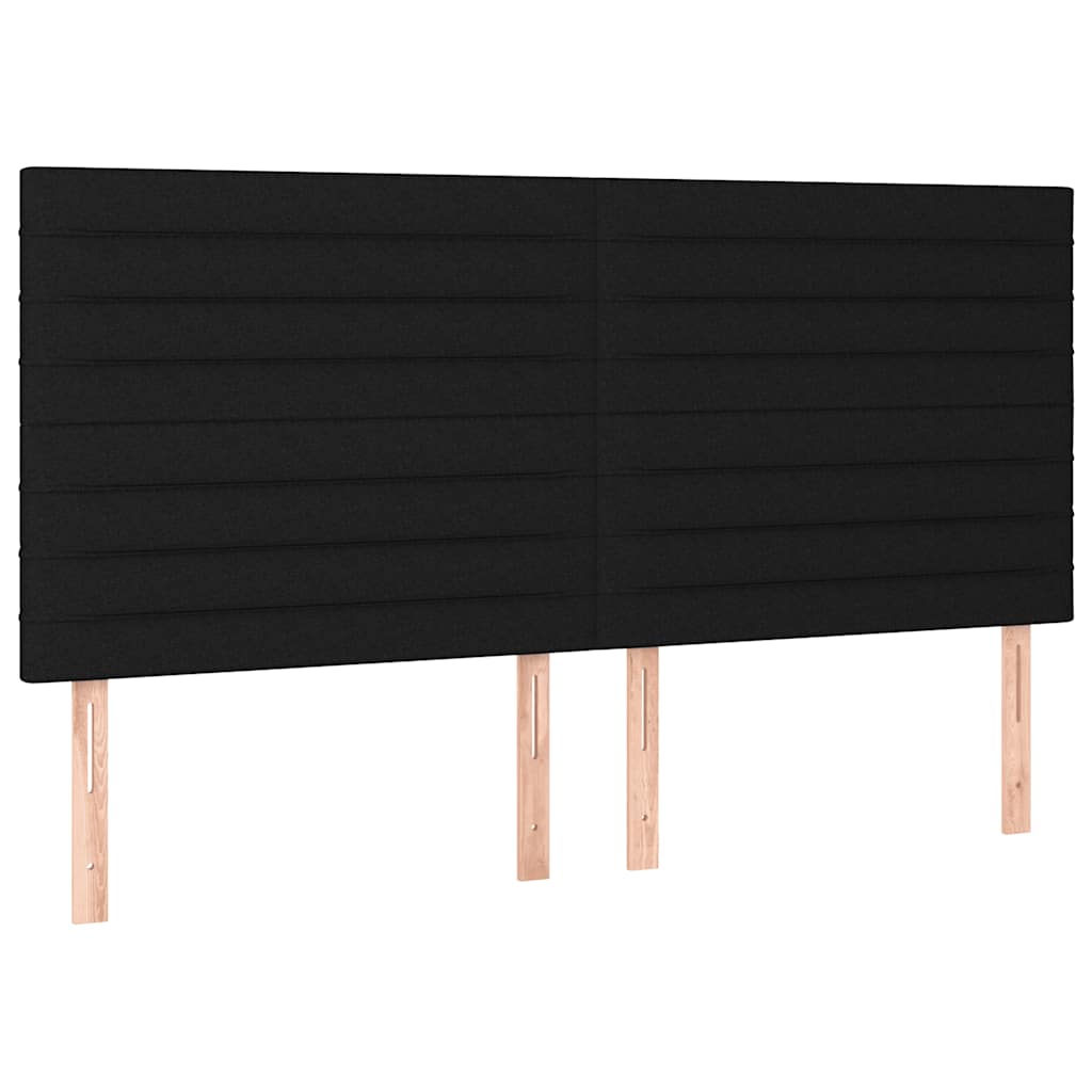 vidaXL Łóżko kontynentalne z materacem, czarne, tkanina 160x200 cm