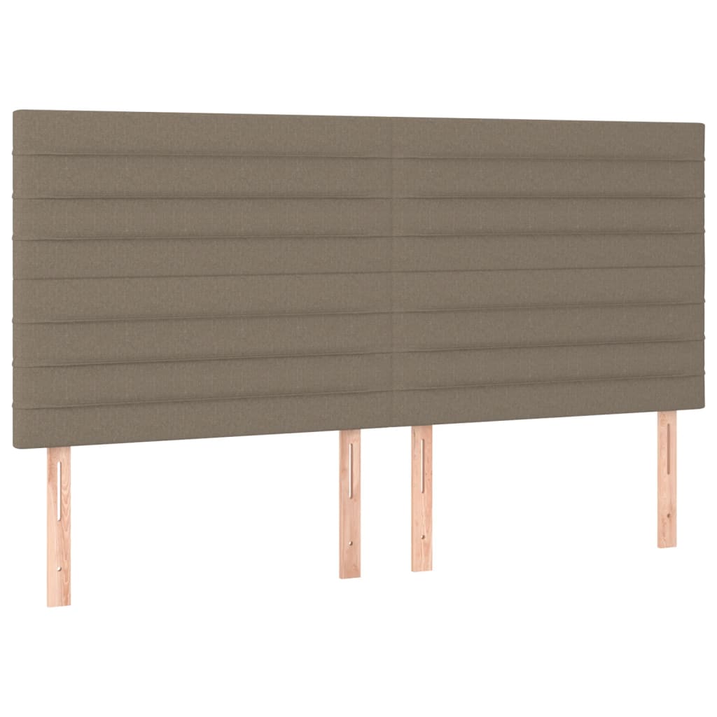 vidaXL Łóżko kontynentalne z materacem, taupe, tkanina, 160x200 cm