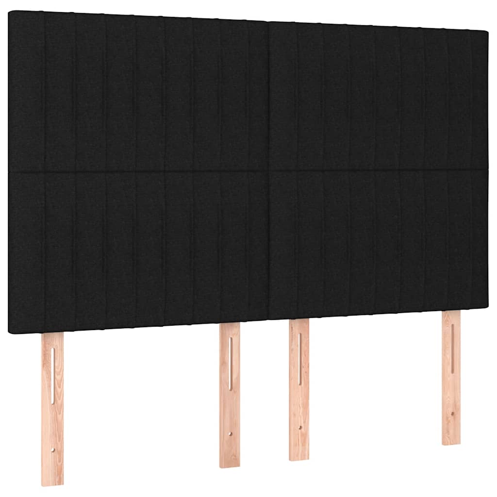 vidaXL Łóżko kontynentalne z materacem, czarne, tkanina, 140x190 cm