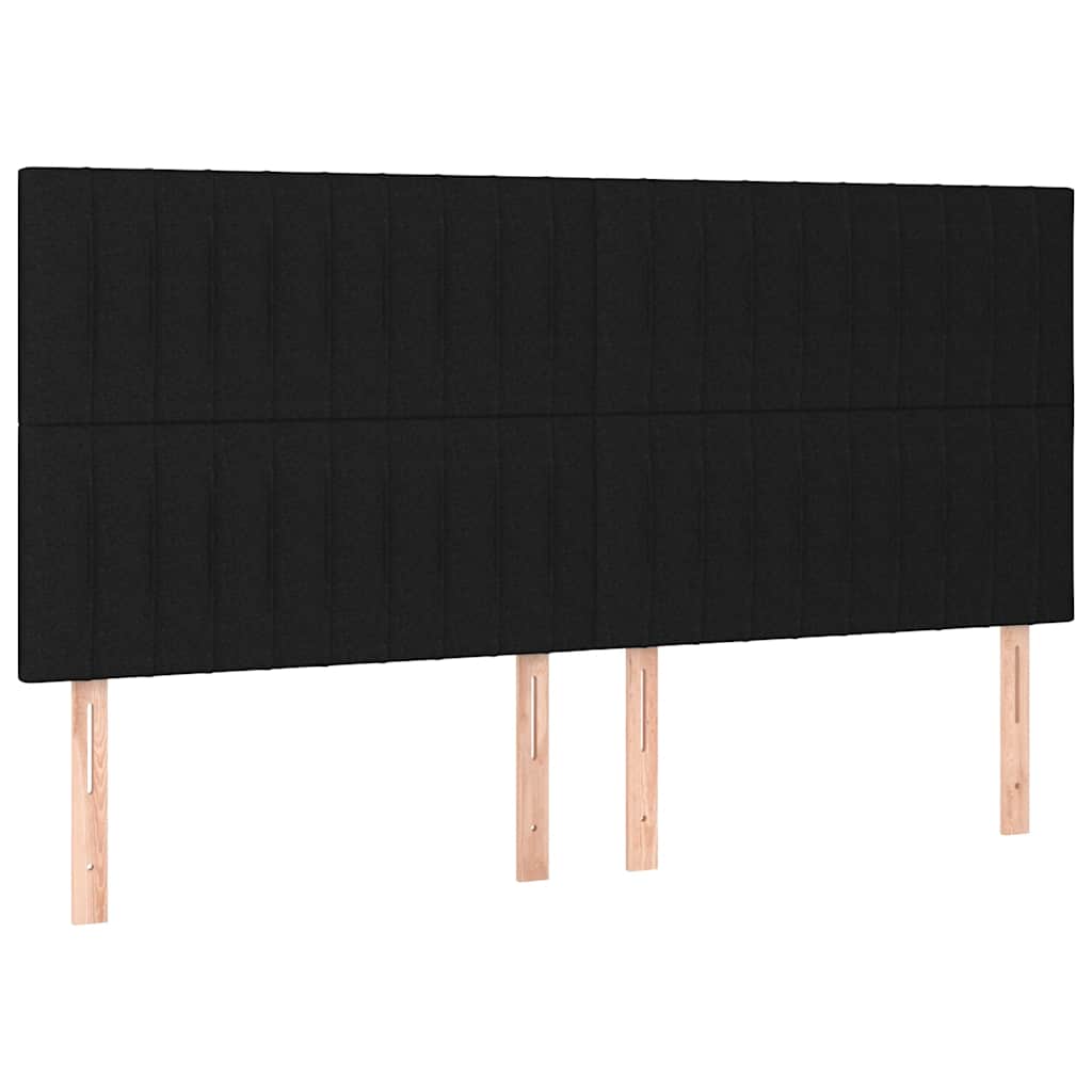 vidaXL Łóżko kontynentalne z materacem, czarne, tkanina 160x200 cm