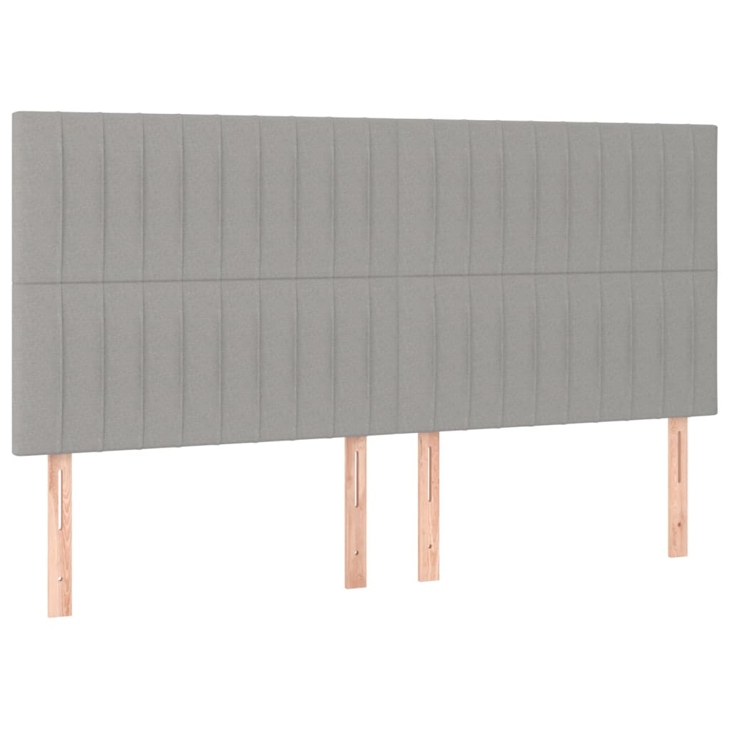 vidaXL Łóżko kontynentalne z materacem, jasnoszare, tkanina, 180x200cm