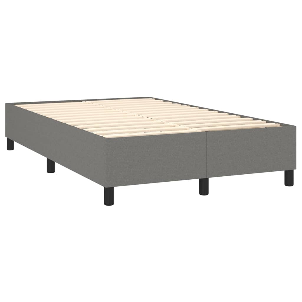 vidaXL Łóżko kontynentalne z materacem, ciemnoszara tkanina 120x200 cm