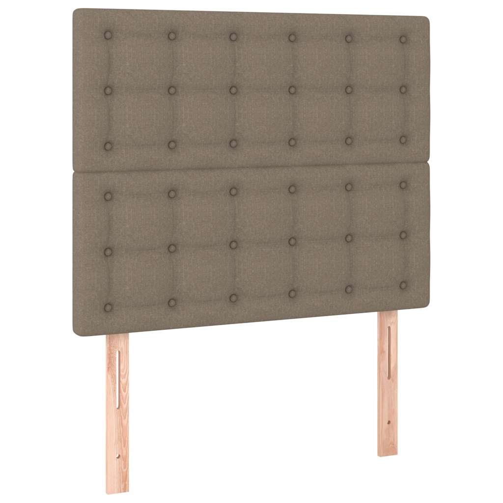 vidaXL Łóżko kontynentalne z materacem, taupe, tkanina, 80x200 cm