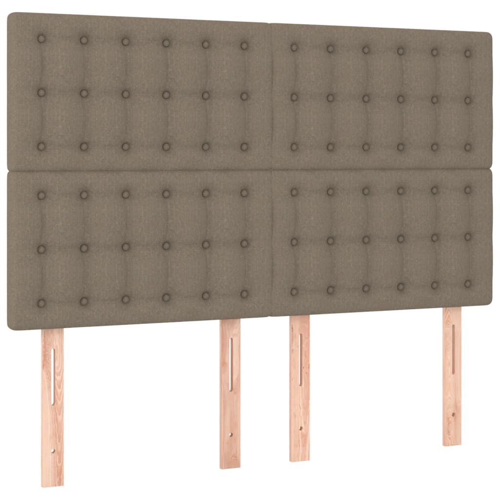 vidaXL Łóżko kontynentalne z materacem, taupe, tkanina, 140x200 cm