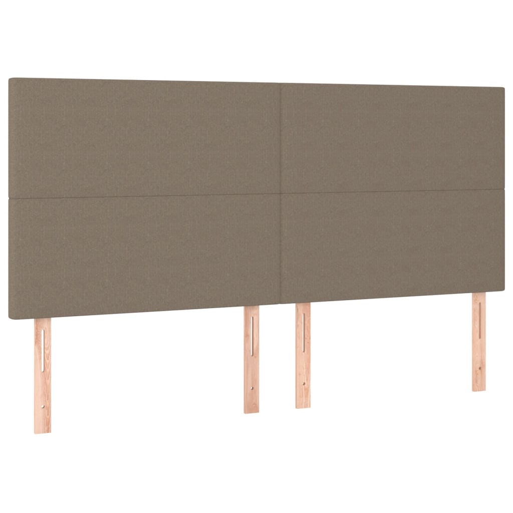 vidaXL Łóżko kontynentalne z materacem, taupe, tkanina, 200x200 cm