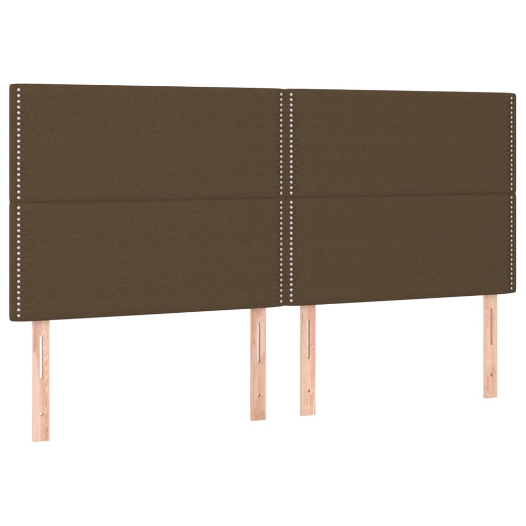vidaXL Łóżko kontynentalne z materacem, brązowe, tkanina, 180x200 cm