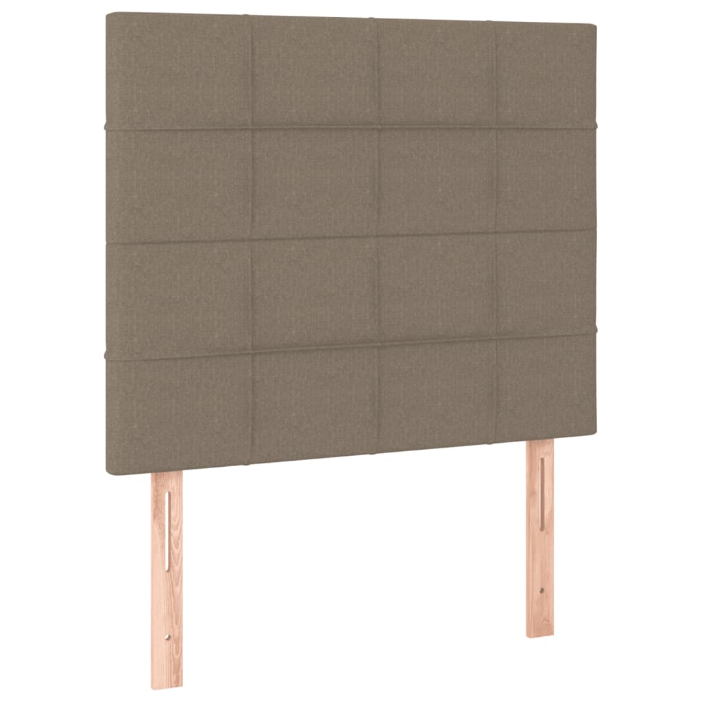 vidaXL Łóżko kontynentalne z materacem, taupe, tkanina, 80x200 cm