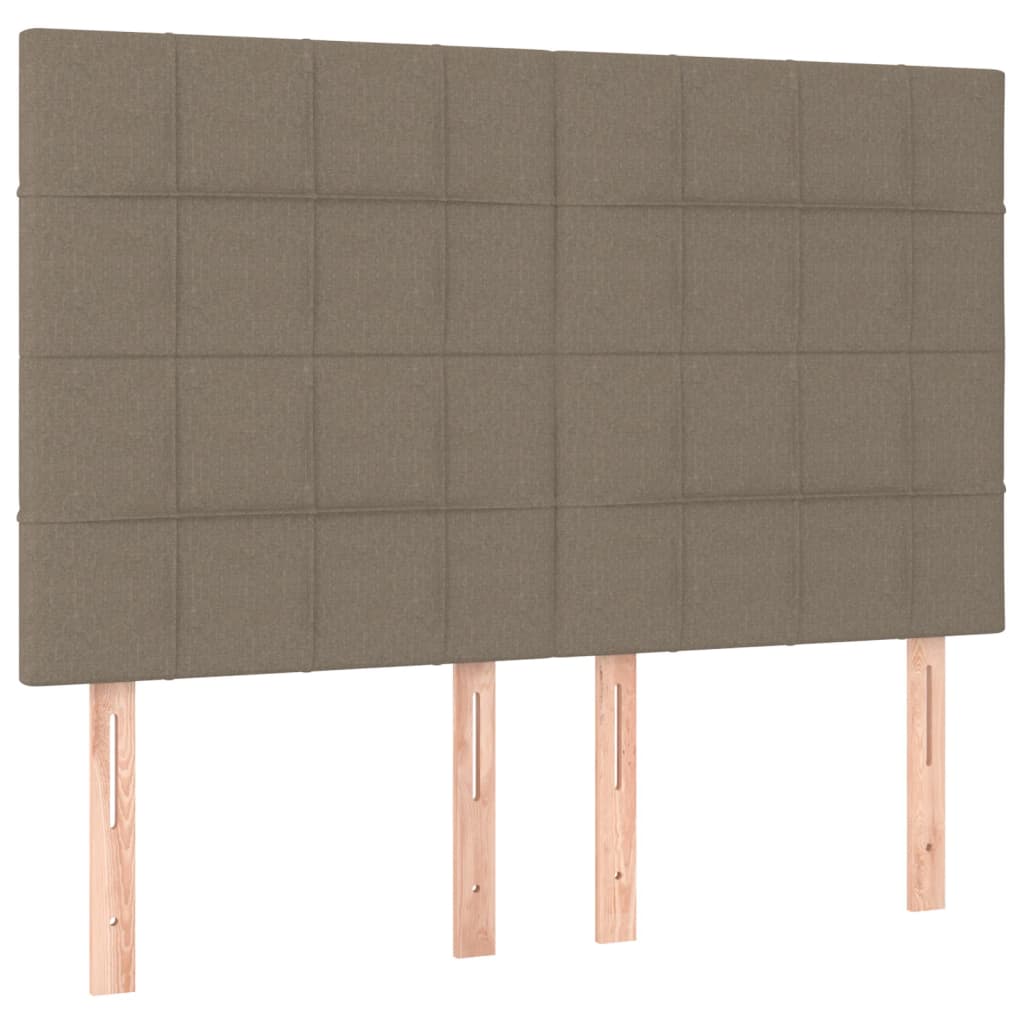 vidaXL Łóżko kontynentalne z materacem, taupe, tkanina, 140x200 cm