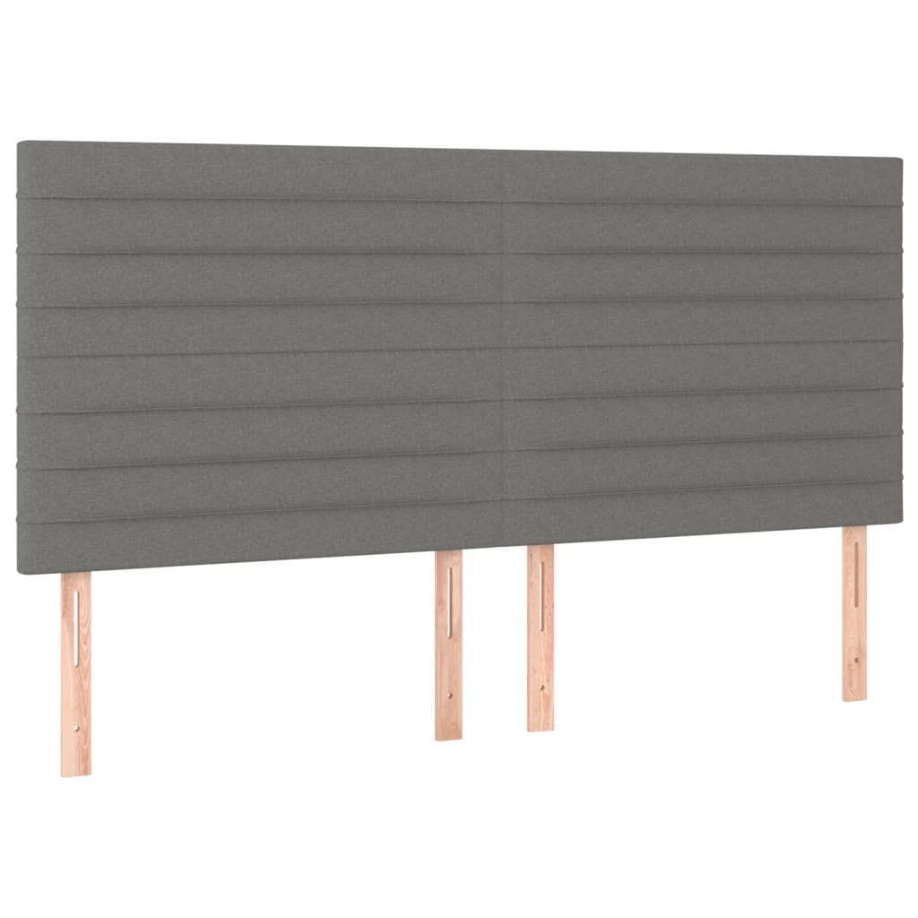 vidaXL Łóżko kontynentalne z materacem, ciemnoszara tkanina 200x200 cm